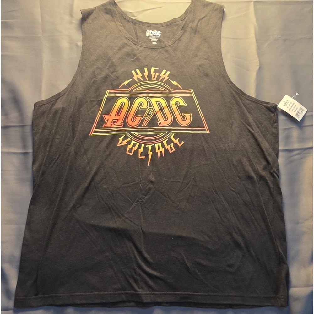 AC/DC High Voltage Tank Top Mens XXL Black Rock Band Graphic Sleeveless NWT - Picture 2 of 7